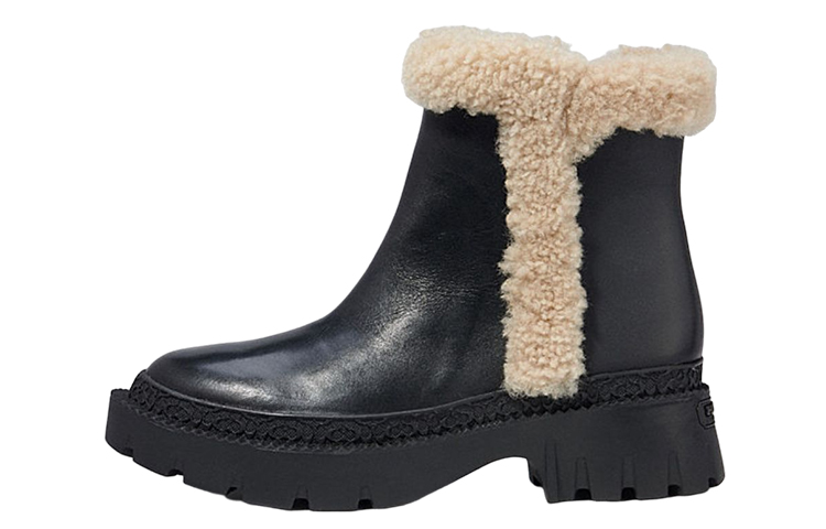 (W) Coach Jane Leather Short Boots 'Black Fashion'