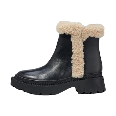 (W) Coach Jane Leather Short Boots 'Black Fashion'
