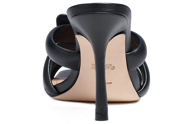 Shop (W) Coach Kellie Sandal Kulit 'Black Strap High Heel' C8985_BLK