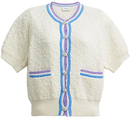 (W) COACH Knit Sweater Off-White dengan Trim Warna-Warni CJ400-VMI Order (W) COACH Knit Sweater Off-White dengan Trim Warna-Warni CJ400-VMI