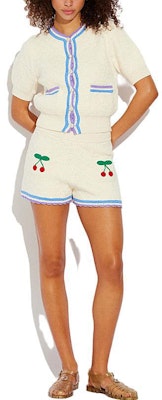 (W) COACH Knit Sweater Off-White dengan Trim Warna-Warni CJ400-VMI Lookbook (W) COACH Knit Sweater Off-White dengan Trim Warna-Warni CJ400-VMI