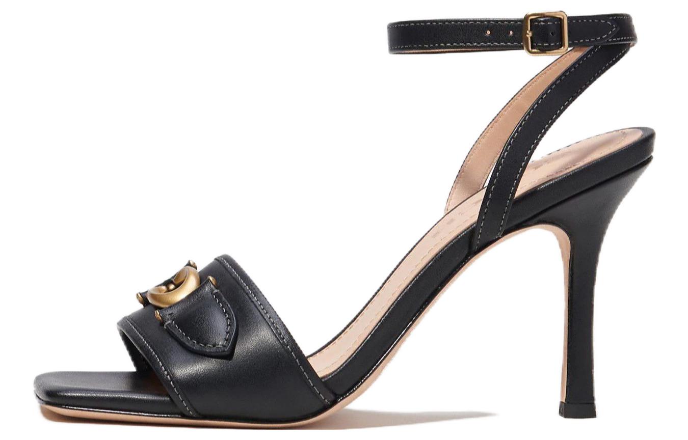 (Women) Coach Kyra Leather Fashion Open-Toe Sandal 'Black' CI205_BLK