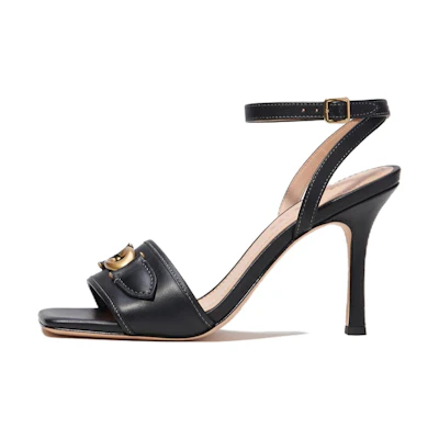 (W) Coach Kyra Leather Fashion Open-Toe Sandal 'Black'