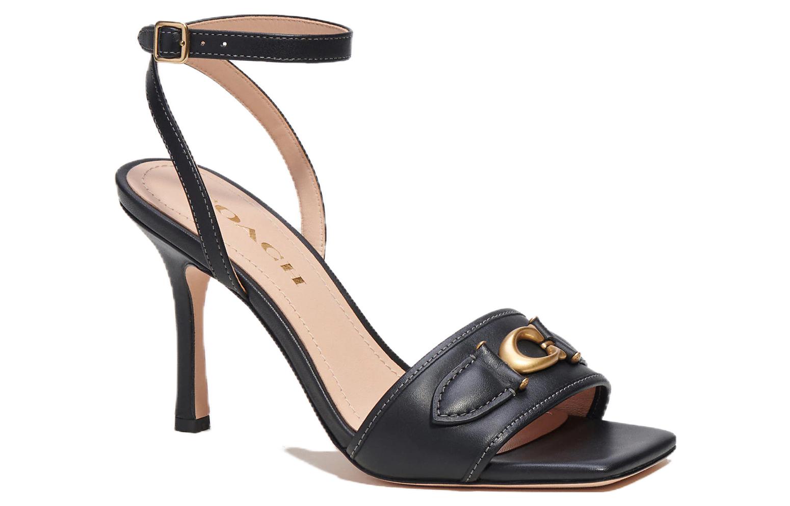 Order (W) Coach Kyra Leren Open-Teen Sandalen ''Zwart'' Fashion CI205_BLK