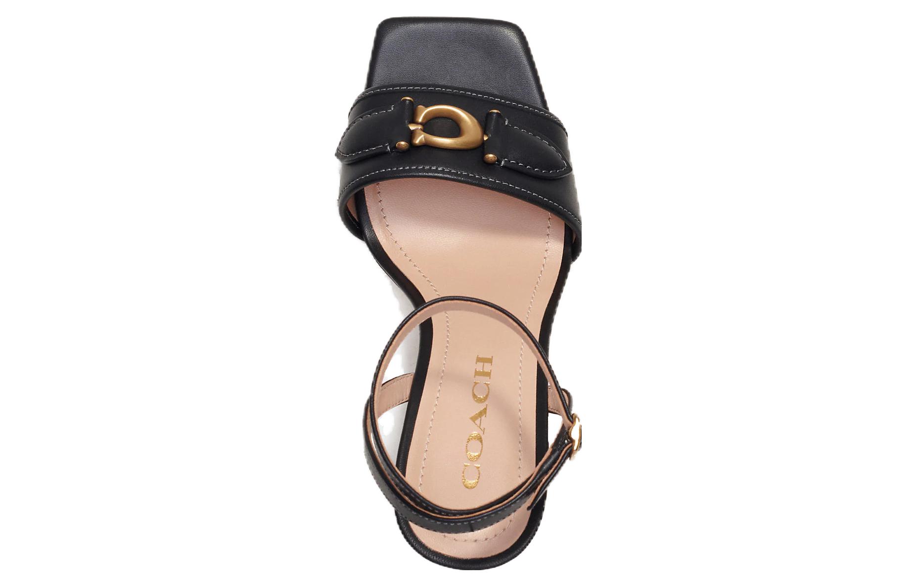 Lookbook (W) Coach Kyra Leren Open-Teen Sandalen ''Zwart'' Fashion CI205_BLK