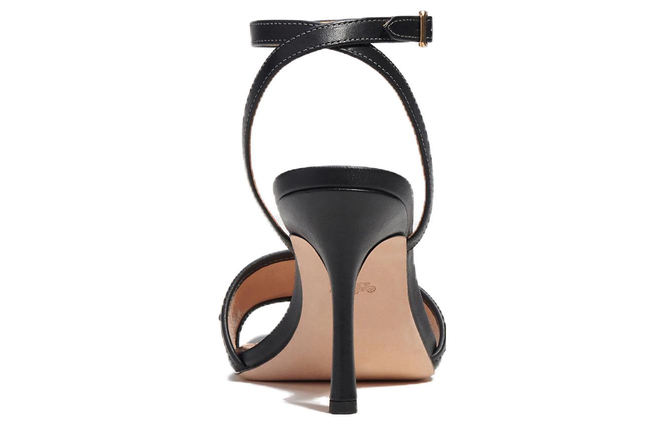 Shop (W) Coach Kyra Leren Open-Teen Sandalen ''Zwart'' Fashion CI205_BLK