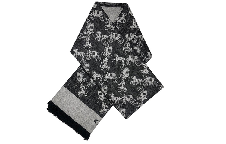 (Women) COACH Large Logo Scarf F76395/F26587-BLK