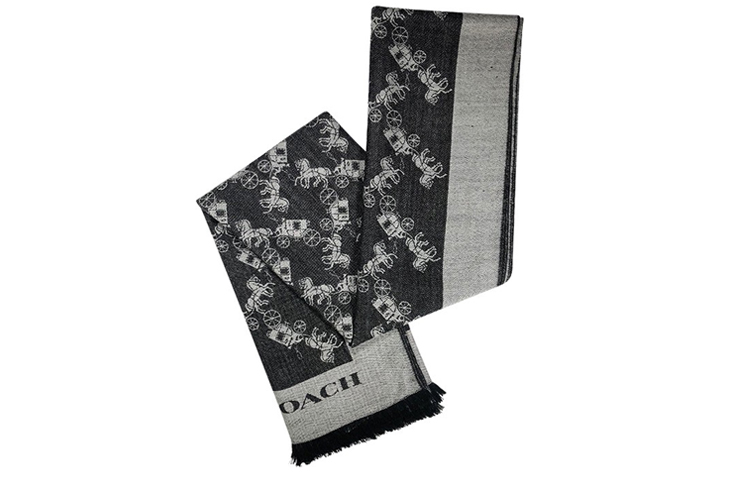 Shop (W) COACH Syal Logo Besar F76395/F26587-BLK