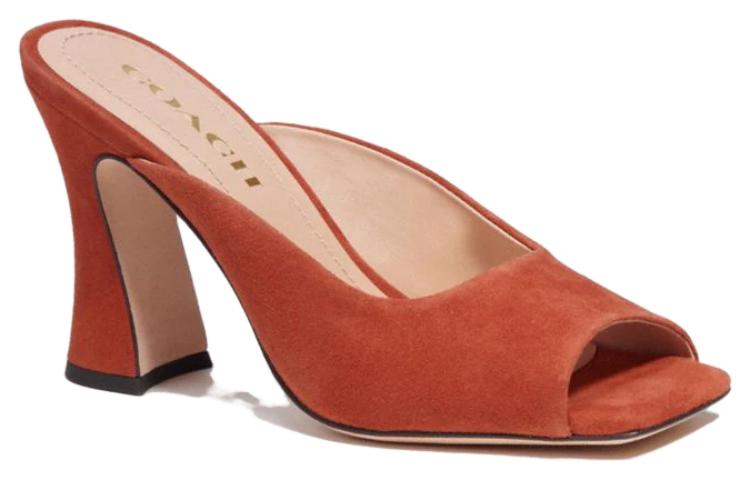 (W) Coach Laural High Heel Slip-On Slides 'Red' 圖 2