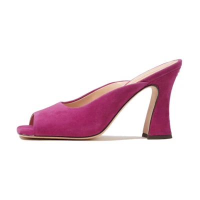 (W) Coach Laurence 'Purple Fishmouth High Heel Slides'
