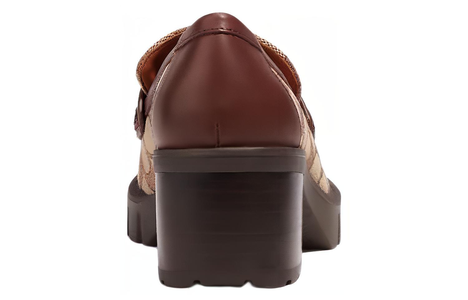 Purchase (W) Escarpins en cuir Coach ''Élégance Mode Talon Épais'' Kaki CC949_UR1