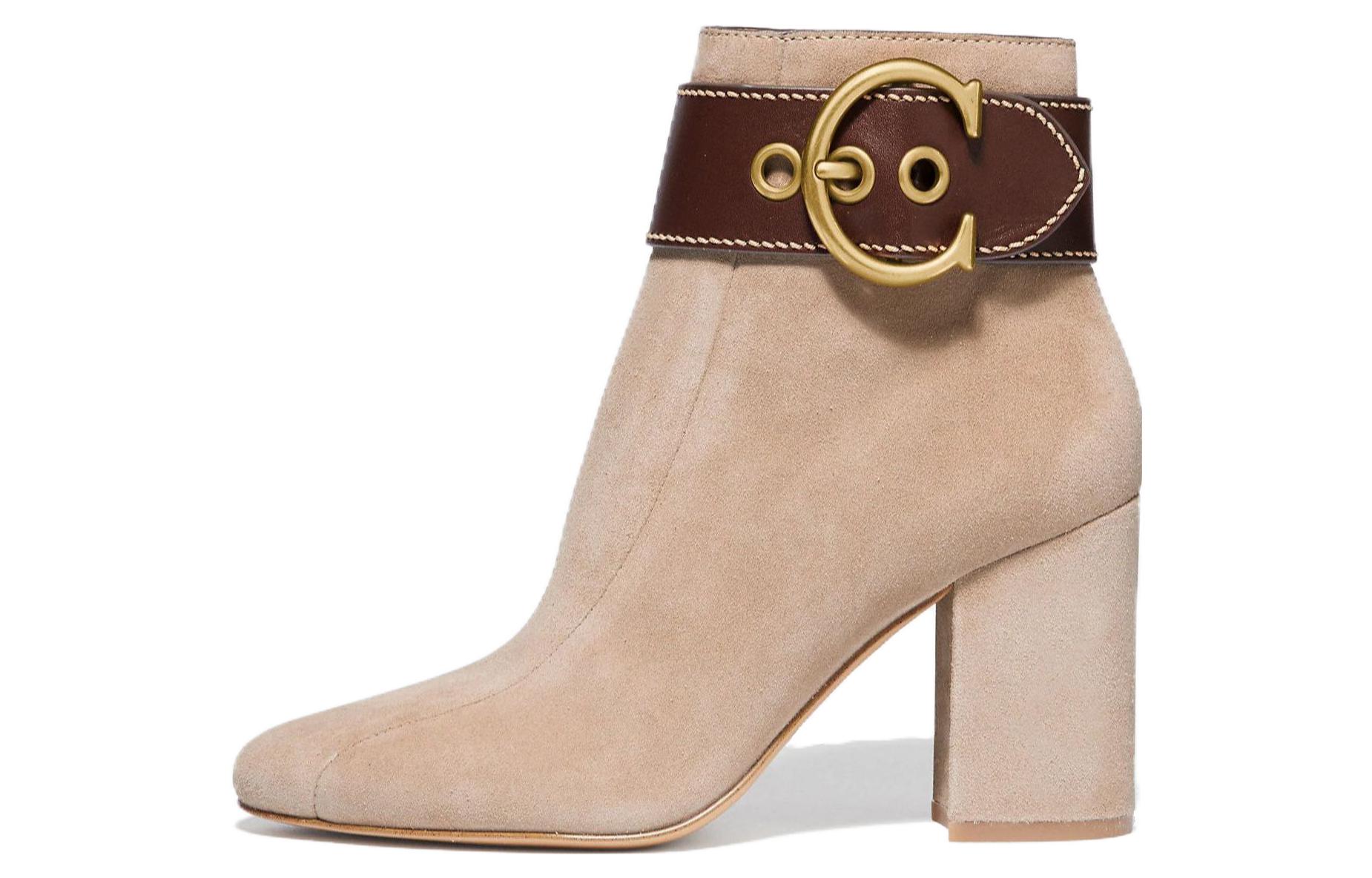 (Women) Coach Leather Ankle Boot 'Beige Comfort' G4617_OAT