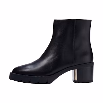 (W) Coach Leather Ankle Boot 'Black'