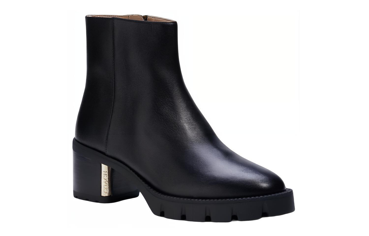(W) Coach Leather Ankle Boot 'Black' 圖 2