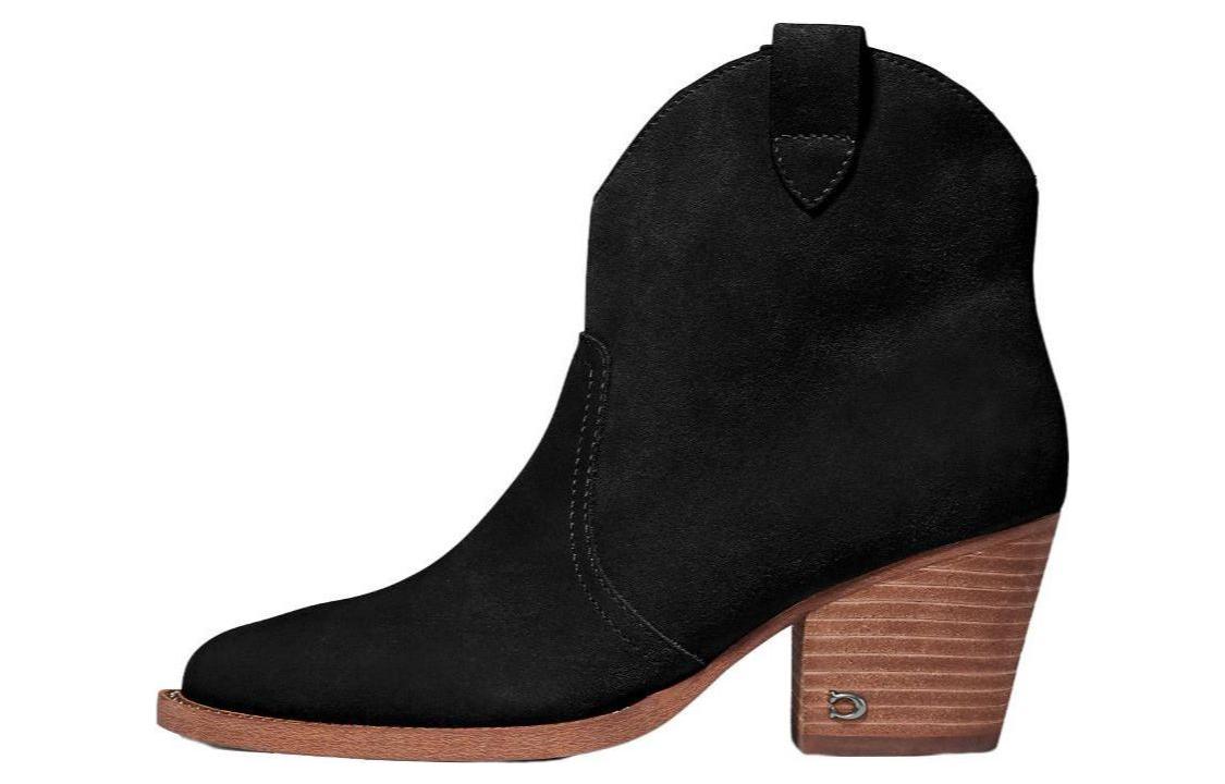 (W) Coach Leather Ankle Boot 'Casual CMFT Black'