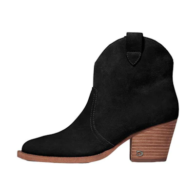 (W) Coach Leather Ankle Boot 'Casual CMFT Black'