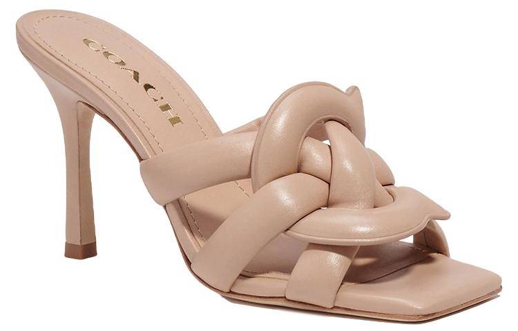 (W) Coach Leather Band High Heel Slide 'Light Brown' 圖 2