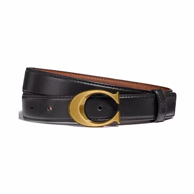 (Women) COACH Leather Belt Black 2.5cm F83960-B4FD7