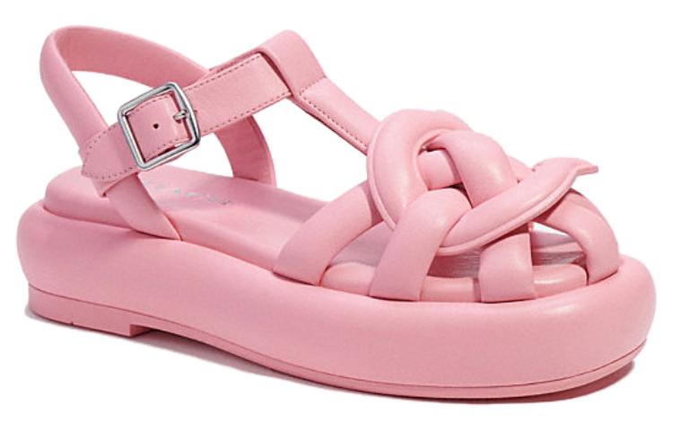 (W) Coach Leather Buckle Platform Round Toe Sandal 'Pink' 圖 2