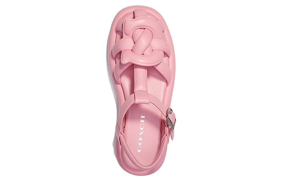 (W) Coach Leather Buckle Platform Round Toe Sandal 'Pink' 圖 3