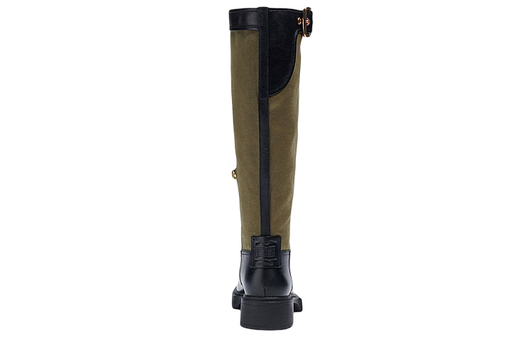 (W) Coach Leather Buckle Round Toe High-Top Boots 'Black Green' 圖 4