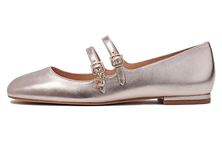 (Women) Coach Leather Buckle Round Toe Mary Jane 'Gold' CG966_POG