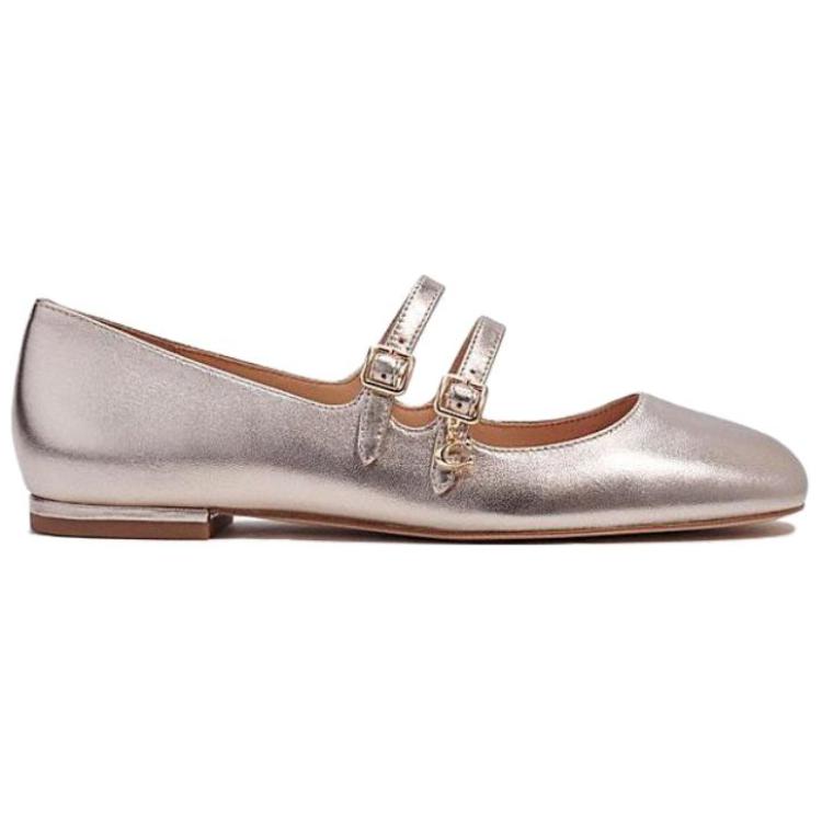 (W) Coach Leather Buckle Round Toe Mary Jane 'Gold' 圖 2