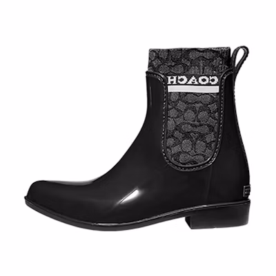 (W) Coach Leather Chelsea Boot 'Black'