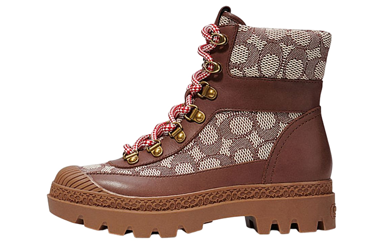 (W) Coach Leather Classic Signature Jacquard Boot 'Brown'
