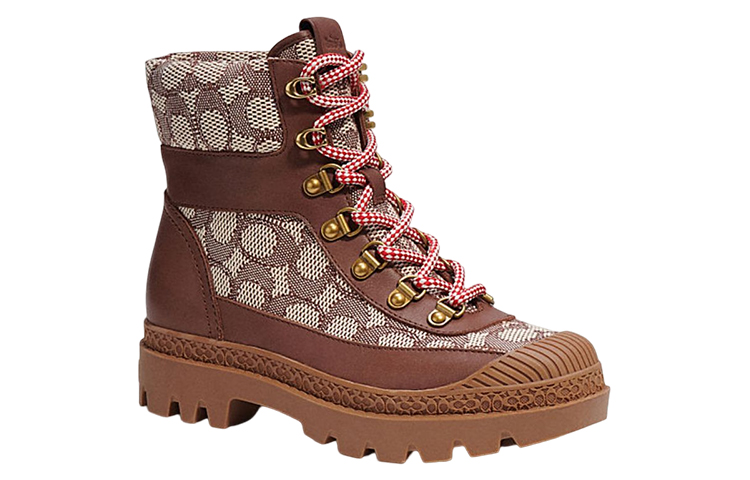 (W) Coach Leather Classic Signature Jacquard Boot 'Brown' 圖 2