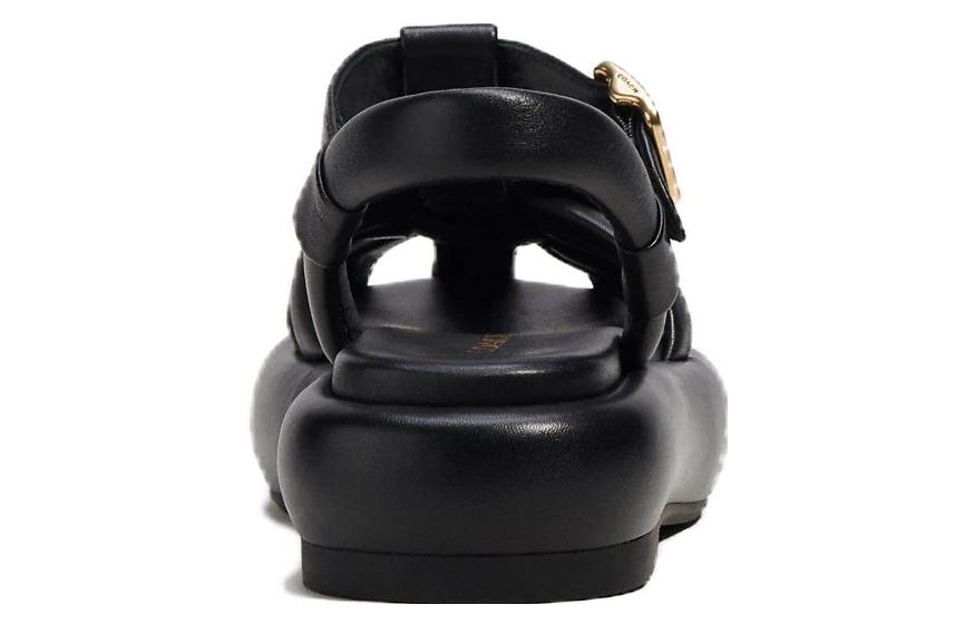 (W) Coach Leather CMFT Buckle Sandal 'Black' 圖 4