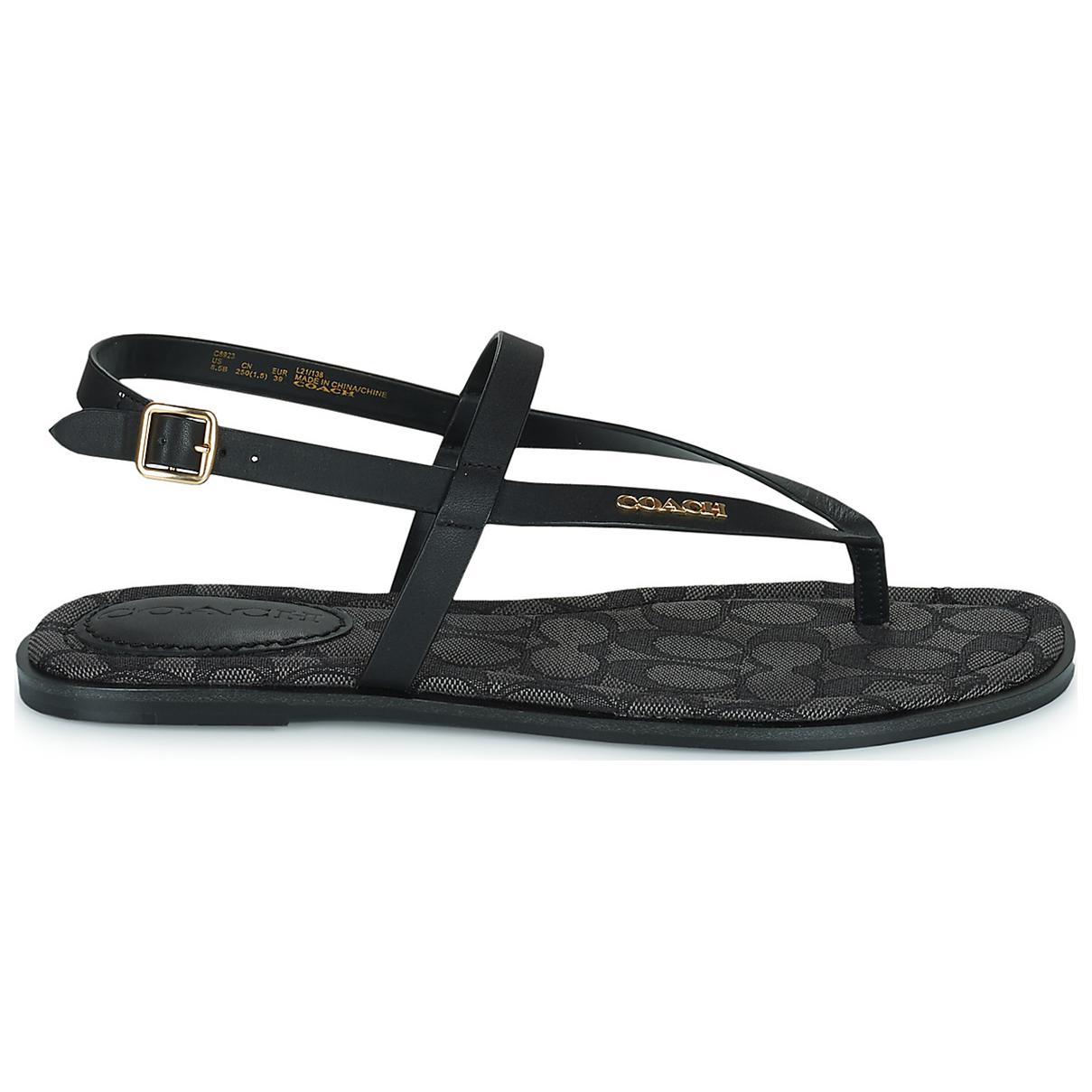 (W) Coach Leather CMFT Fashion Slide Sandals 'Black' 圖 2