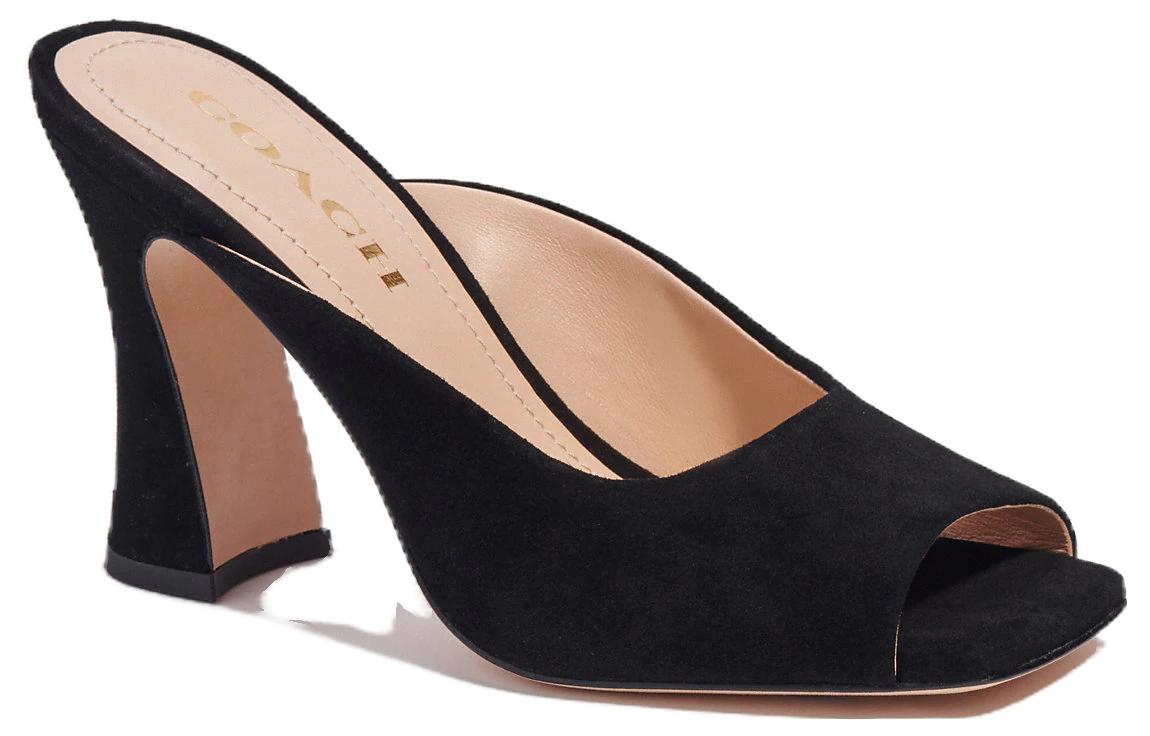 (W) Coach Leather CMFT Open-Toe Slide 'Black' 圖 2