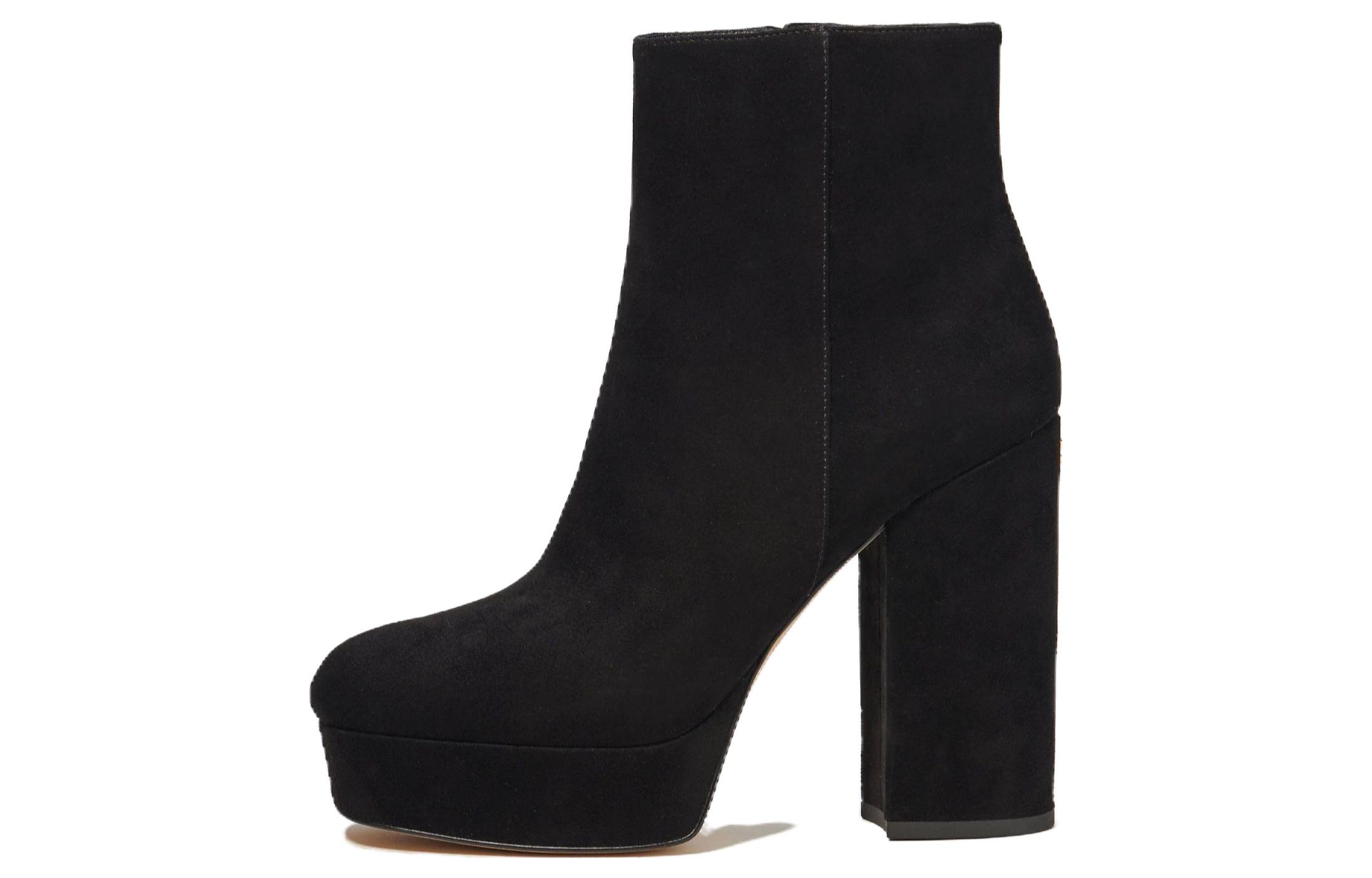 (Women) Coach Leather Comfort Round-Toe Ankle Boot 'Black' CE514_BLK