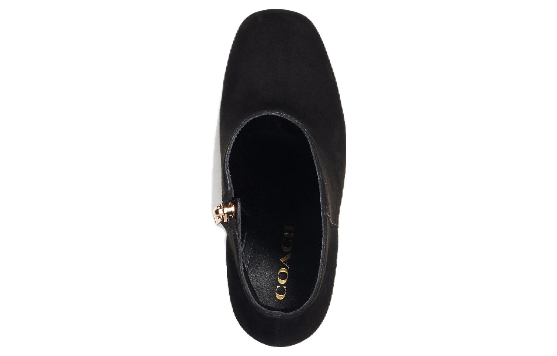 Lookbook (W) Bota Negra Coach de Cuero con Punta Redonda y Tobillo Cómodo CE514_BLK