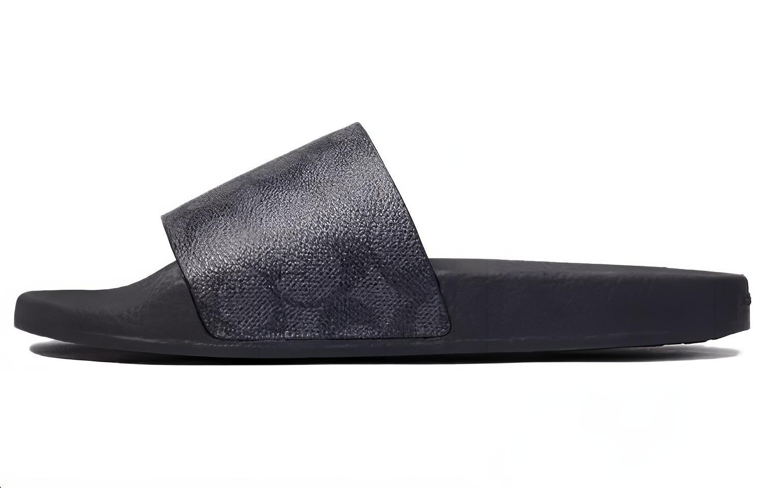 (W) Coach Leather CMFT Slide 'Black'