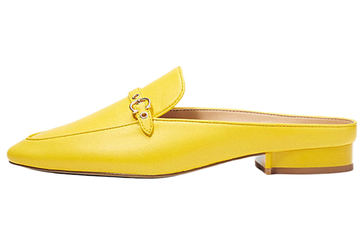 (W) Coach Leather Fashion Mule 'Bright Yellow'