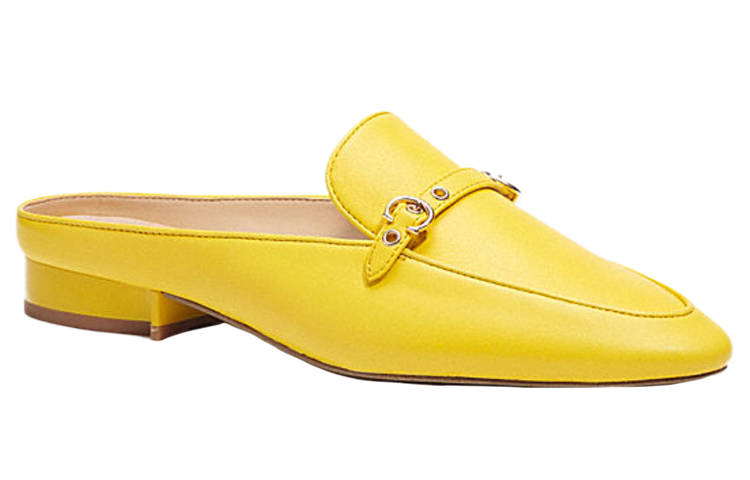 (W) Coach Leather Fashion Mule 'Bright Yellow' 圖 2