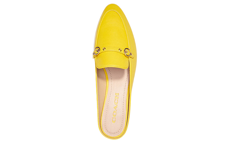 (W) Coach Leather Fashion Mule 'Bright Yellow' 圖 3