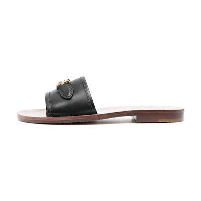 (W) Coach Leather Fashion Peep-Toe Slide 'Brown'