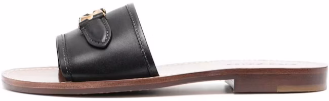 (Women) Coach Leather Fashion Peep-Toe Slide 'Brown' CI200_BLK (Women) Coach Leather Fashion Peep-Toe Slide 'Brown' CI200_BLK