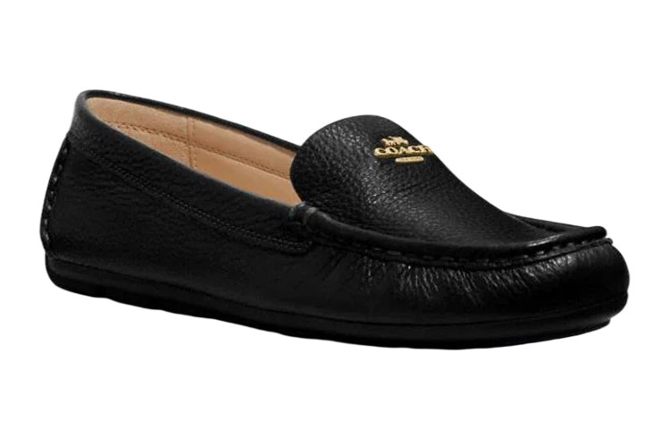 (W) Coach Leather Fashion Sneaker 'Black' 圖 3