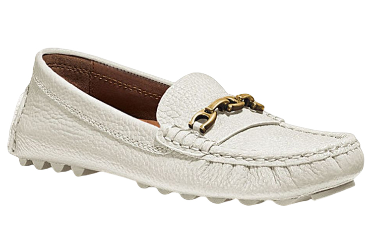 (W) Coach Leather Flat 'Metal Logo White' 圖 2