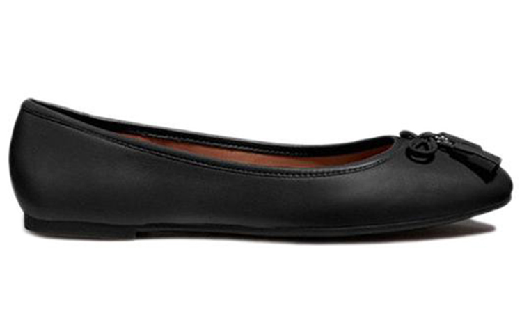 Order (W) Coach Leren Platte Schoen ''Eenvoudige Mode Zwart'' FG2941_BLK