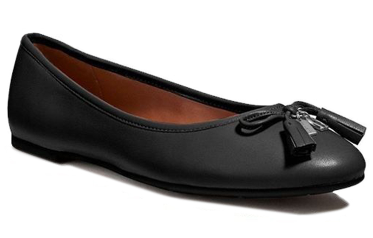 Shop (W) Coach Leren Platte Schoen ''Eenvoudige Mode Zwart'' FG2941_BLK