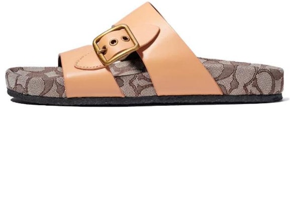 (Women) Coach Leather Flat Sandal 'Fashion Slide Brown' C3954_NAT Buy (Women) Coach Leather Flat Sandal 'Fashion Slide Brown' C3954_NAT