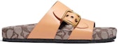 Order (W) Sandal Rata Kulit Coach 'Fashion Slide Coklat' C3954_NAT