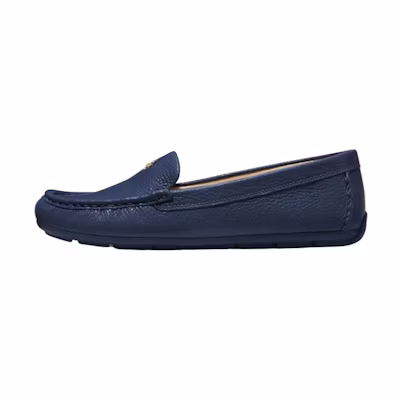 (W) Coach Leather Flats 'Blue'