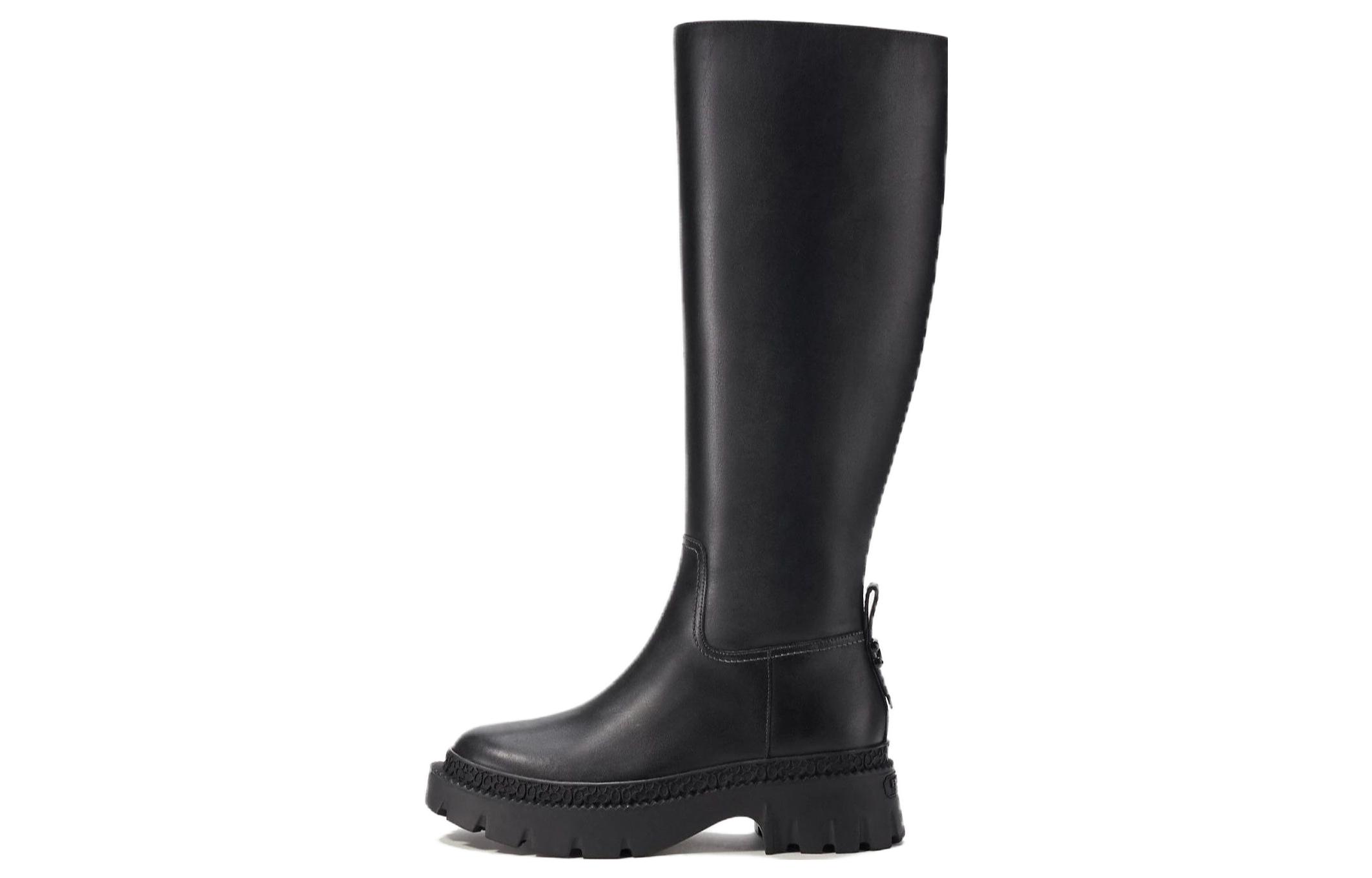 Buy (Women) Coach Leather High-Top Boots 'Comfort Fashion Black' CN097_BLK