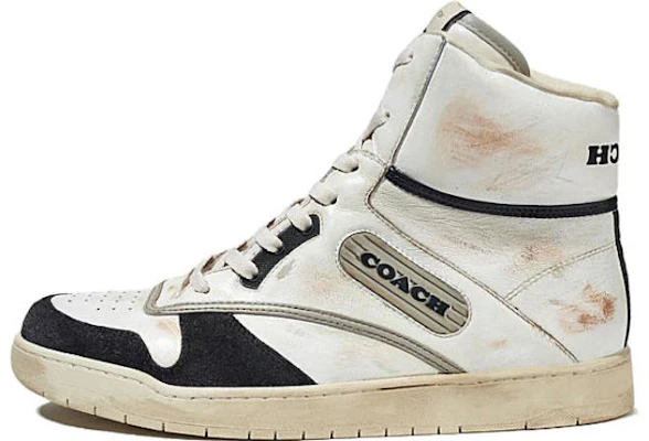 (W) コーチ レザー ハイカットスニーカー ベージュ/黒 CK946_WTBK Buy (W) コーチ レザー ハイカットスニーカー ベージュ/黒 CK946_WTBK